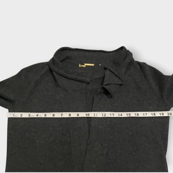 Elie Tahari Womens Draped Front Cashmere Cardigan Dark Grey Sz Small Minimalist - Picture 9 of 12